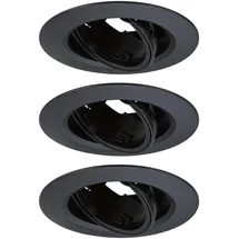 Paulmann Einbauleuchte 3er-Pack schwenkbar rund 90mm Schwarz