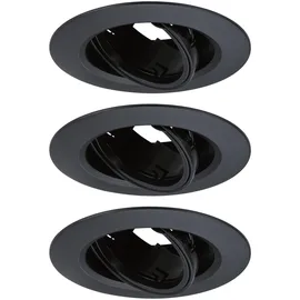 Paulmann Einbauleuchte 3er-Pack schwenkbar rund 90mm Schwarz