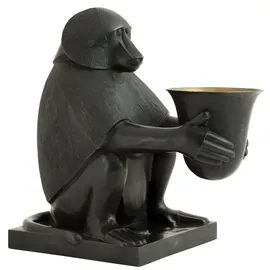 Casa Padrino Luxus Art Deco Bronze Tischleuchte Affe Pavian Bronzefarben / Gold 49 x 60 x H. 60 cm - Art Deco Wohnzimmer Lampe - Luxus Qualität