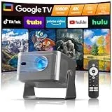 Mini Beamer Projektor 4K Unterstützt Mit Google TV, Native 1080P 650 ANSI