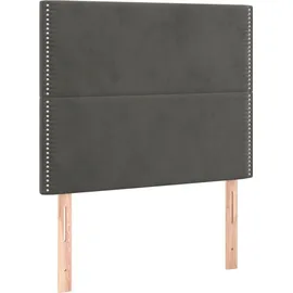 vidaXL Boxspringbett mit Matratze Dunkelgrau 100x200 cm Samt - Grau