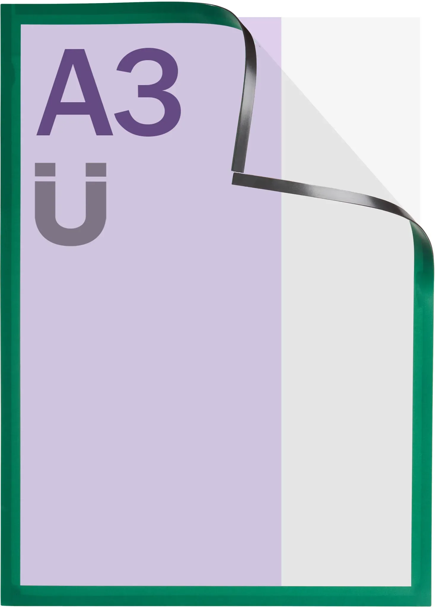 Magnetrahmen A3, magnetisch grün, Hart-PVC