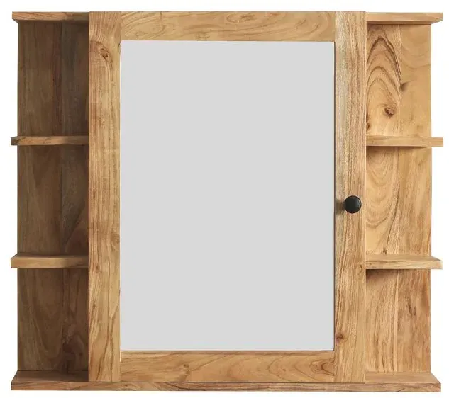 WOLFMÖBEL Spiegelschrank Cross Holz Braun Akazie