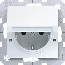 Hager Schuko-Steckdose mit Klappdeckel Lichtweiß