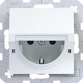 Hager Schuko-Steckdose mit Klappdeckel Lichtweiß