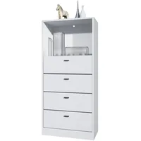 Vladon Kommode, Weiß, 56x125x36 cm, Wohnzimmer, Kommoden & Sideboards,