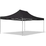 TOOLPORT 4x6m Aluminium Faltpavillon, ohne Seitenteile, schwarz