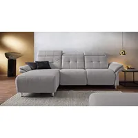 PLACES OF STYLE Ecksofa »Manhattan L-Form«, 2 Sitze mit elektrischer Relaxfunktion, verstellbare Armlehnen grau