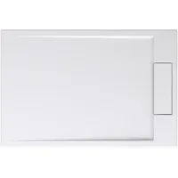 doporro Duschtasse Duschwanne 90x120x4 flach in Weiß inkl. Ablaufgarnitur AL06 DIN-Anschlüsse für bodenebene Montage geeignet Geoma04