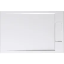 doporro Duschtasse Duschwanne 90x120x4 flach in Weiß inkl. Ablaufgarnitur AL06 DIN-Anschlüsse für bodenebene Montage geeignet Geoma04