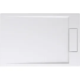 doporro Duschtasse Duschwanne 90x120x4 flach in Weiß inkl. Ablaufgarnitur AL06 DIN-Anschlüsse für bodenebene Montage geeignet Geoma04