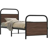 VidaXL Bettgestell ohne Matratze 75x190 cm Braun Eichen-Optik