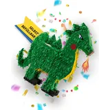 Party Factory – Pinata grüner Drache für Jungen & Mädchen zum Befüllen & aufhängen – Schlag-Piñata als Party Deko in 70x40x70 cm für Geburtstag & Mottopartys – Partyspiel Motiv-Pinjata für Kinder