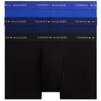 Trunk, Herren, Gr. M (50), 3 Stk., blau, navy, schwarz, Jersey, Obermaterial: 95% Baumwolle, 5% Elasthan, TOMMY HILFIGER UNDERWEAR, körpernah, Unterhosen, elastischer Bund mit Logo