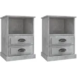 vidaXL Nachtschrank 2 Stk. 43 x 36 x 60 cm Betongrau