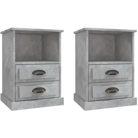 vidaXL Nachtschrank 2 Stk. 43 x 36 x 60 cm Betongrau