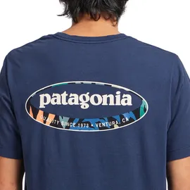 Patagonia 95 Oval Logo Herren T-Shirt-Dunkel-Blau-L