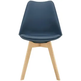 [en.casa] Stühle, Fläten 2er Set Kunstleder Blau
