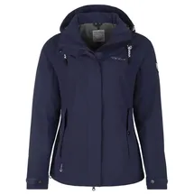 Dry Fashion Damen Funktionsjacke Norderney - Wasserdichte Outdoor-Jacke mit gestreiftem Innenfutter in Navy Größe 50 - 50