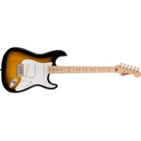 Fender Squier Sonic Stratocaster® E-Gitarre, Griffbrett aus Ahornholz, weißes Schlagbrett, 2-farbig Sunburst