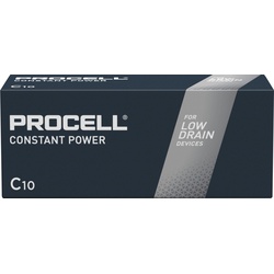 Duracell Batterie Alkaline, Baby, C, LR14, 1.5V Procell Constant, Retail Box (10-Pack)