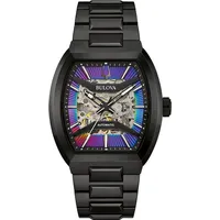 BULOVA 98A320 Herrenuhr Automatik Maquina Schwarz/Regenbogen