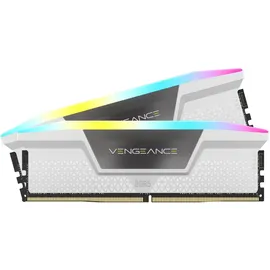 Corsair Vengeance RGB DDR5 RAM 32GB (2x16GB) Bis zu 6000MHz CL36 Intel XMP 3.0 Desktop-Arbeitsspeicher – Weiß (CMH32GX5M2B6000C36W)