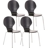 TPFLiving Besucherstuhl, Schwarz, Metall, 43x86x45 cm, Arbeitszimmer, Besucherstühle