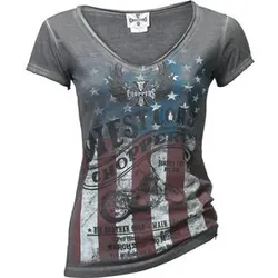 "American PRide" Damen Tshirt grau XL