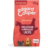 Edgard & Cooper Hundefutter Trocken Getreidefrei Hundefutter Hund Senior Natürliche 12kg Huhn & Lachs mit viel frisches Fleisch, Schmackhafte und ausgewogene nahrung, Mono-Protein
