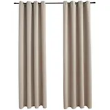 vidaXL Verdunkelungsvorhang Ösen 140 x 225 cm beige 2 St.