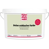 derendo Fühl Dich Wohl Deine Farbe grün 5l, matte grüne Wandfarbe, hohe Deckkraft, verschiedene Grüntöne zur Auswahl (5l, Hellgrün)