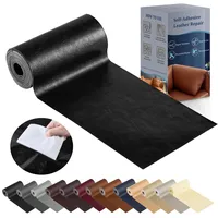 YAFLC kunstleder selbstklebend Helles Schwarz, 10 x 160cm leder patch selbstklebend, kunstleder reparaturset für couch Sofa Autositz Möbel Leder Reparatur Jacken und Renovierung
