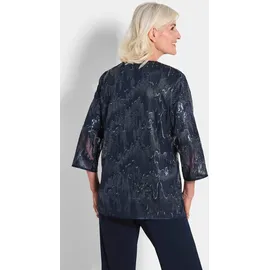 GOLDNER Elegante Pailletten-Jacke blau 46