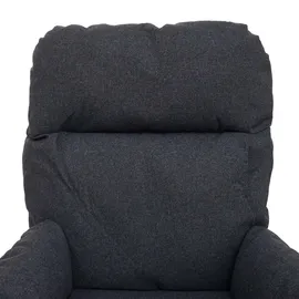 Mendler Relaxsessel HWC-L12 Stoff/Textil 72 x 101 x 72 cm dunkelgrau mit Hocker