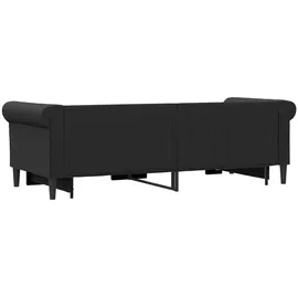 vidaXL Tagesbett Ausziehbar mit Schubladen Schwarz 90x200cm Kunstleder