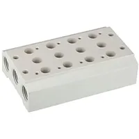Riegler Mehrfach-Grundplatte für 5/2-5/3-Wegeventile, 5 Pos., G 1/8, G
