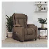 vidaXL Relaxsessel Elektrisch Polyester 96 x 99,5 x 0 cm Braun mit Fernbedienung