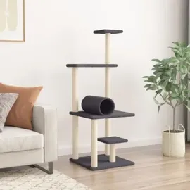 vidaXL Kratzbaum mit Sisal-Kratzsäulen 136 cm grau