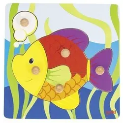 goki 57554 Steckpuzzle Fisch 21 x 21 cm, Sperrholz, 5 Teile