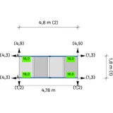 K2 D-Dome 6.10 Montagesystem (2-seitige Modulausrichtung Ost-West) 1 Reihe 4 Module