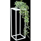 DanDiBo Ambiente DanDiBo Blumenhocker Metall Weiß Eckig 70 cm Blumenständer Beistelltisch 96482 Blumensäule Modern Pflanzenständer Pflanzenhocker -