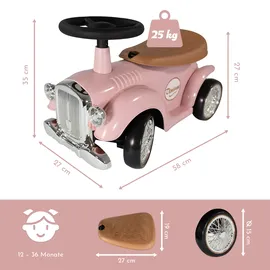 Lemodo Rutschauto Kinderauto im Retrodesign Pink