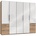 Level 250 x 216 x 58 cm Plankeneiche Nachbildung/Weißglas mit Schubladen
