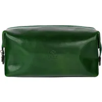 Time Resistance Kulturbeutel Leder Herren - Kosmetikbeutel - Gladstone-Öffnung - Waschtasche für Männer - 100% Echtleder - Hochwertige Kosmetiktasche Mann