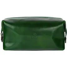 Time Resistance Kulturbeutel Leder Herren - Kosmetikbeutel - Gladstone-Öffnung - Waschtasche für Männer - 100% Echtleder - Hochwertige Kosmetiktasche Mann