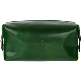 Time Resistance Kulturbeutel Leder Herren - Kosmetikbeutel - Gladstone-Öffnung - Waschtasche für Männer - 100% Echtleder - Hochwertige Kosmetiktasche Mann