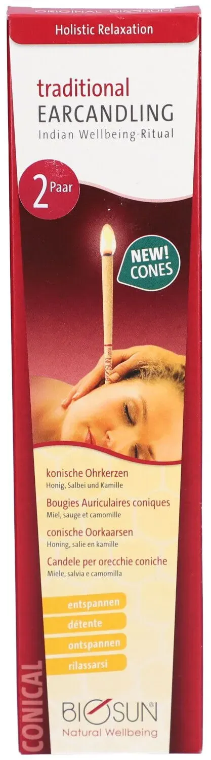 Biosun traditional Ohrkerzen konisch 2 Paar