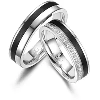 MARRYA Trauring Carbon Ringe Trauringe Eheringe Partnerringe schwarz|silberfarben 72