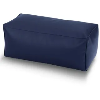 Green Bean Sitzhocker aus Kunstleder - Pouf mit EPS Perlen Füllung - 70x33x28cm - perfekte Ergänzung zum Sitzsack - Sitzwürfel Fußhocker Dunkelblau